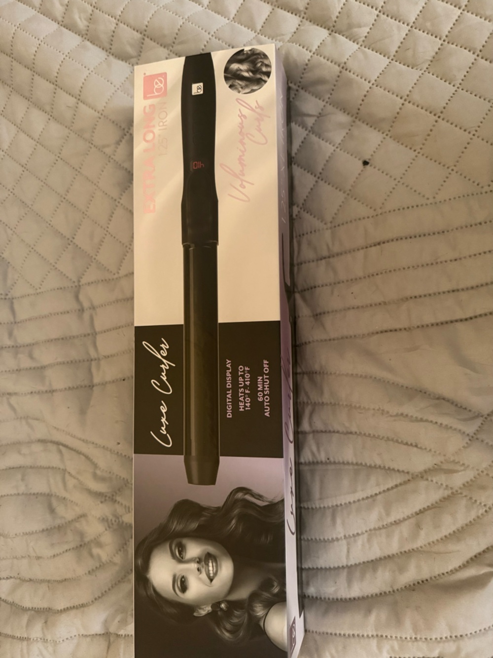 Luxe Curler Extra Long 1.25" Curling Iron - Black with Pink Accent